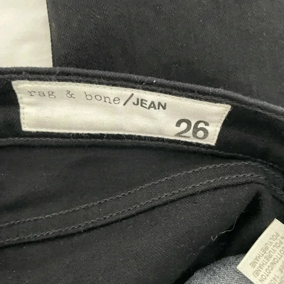 Rag & Bone black laced up skinny jeans in black coal - Picture 7 of 11